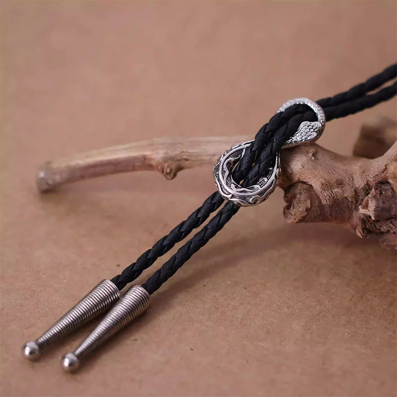 Vintage Silver Spirit Snake Bolo Tie Couple Accessories - Image 3