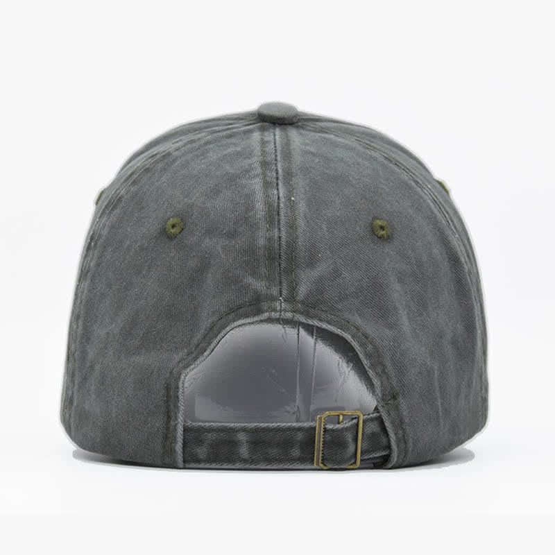 Vintage Street Style Embroidered Bull Washed Baseball Cap - Image 6