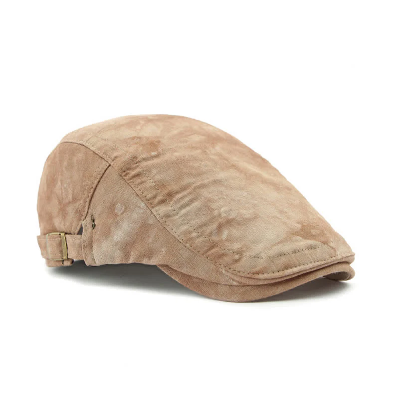 Vintage Style Tie-dyed Cotton Newsboy Beret Hat - Image 15