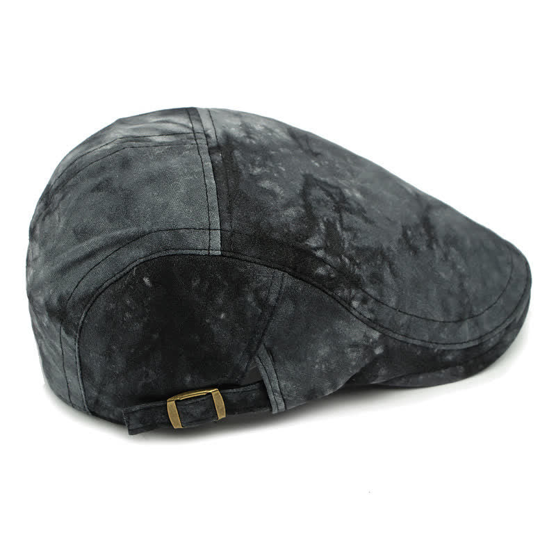 Vintage Style Tie-dyed Cotton Newsboy Beret Hat - Image 4