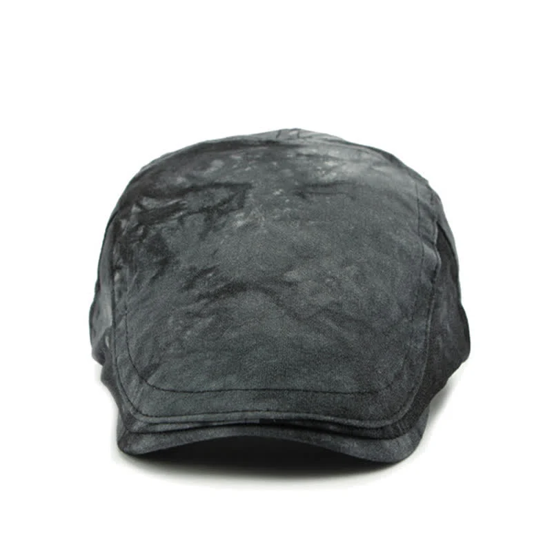 Vintage Style Tie-dyed Cotton Newsboy Beret Hat - Image 5