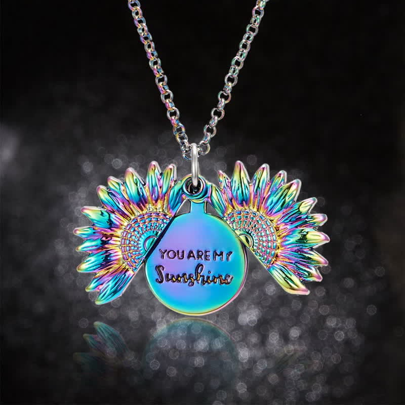 Vintage Sunflower Locket Pendant Keychain Necklace - Image 10