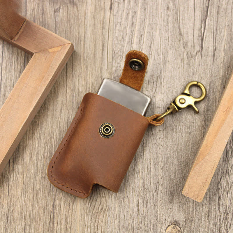 Vintage Waist Hanging Lighter Holder Leather Belt Bag - Image 3
