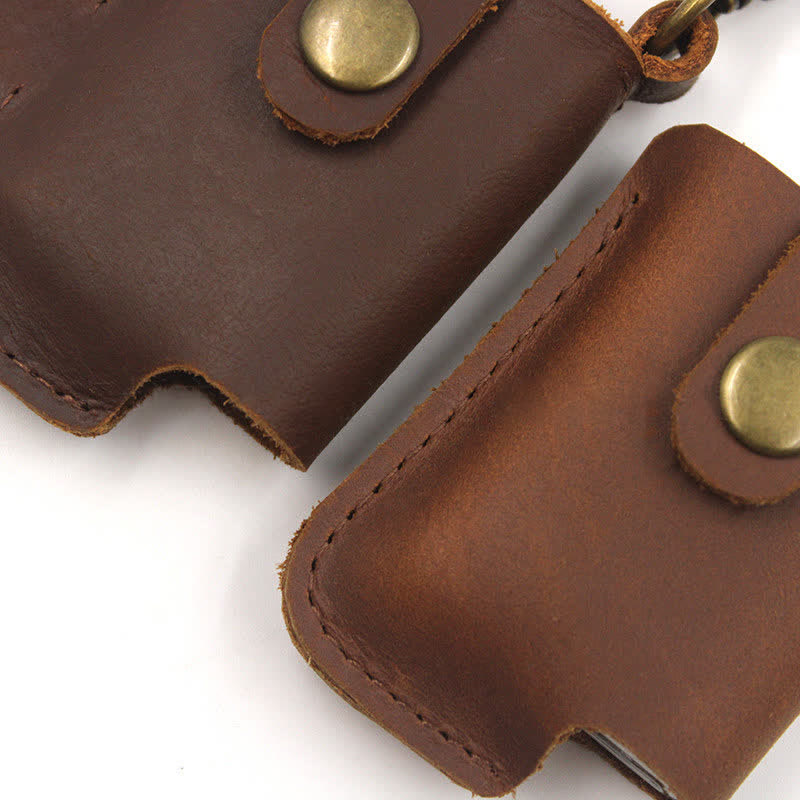 Vintage Waist Hanging Lighter Holder Leather Belt Bag - Image 6