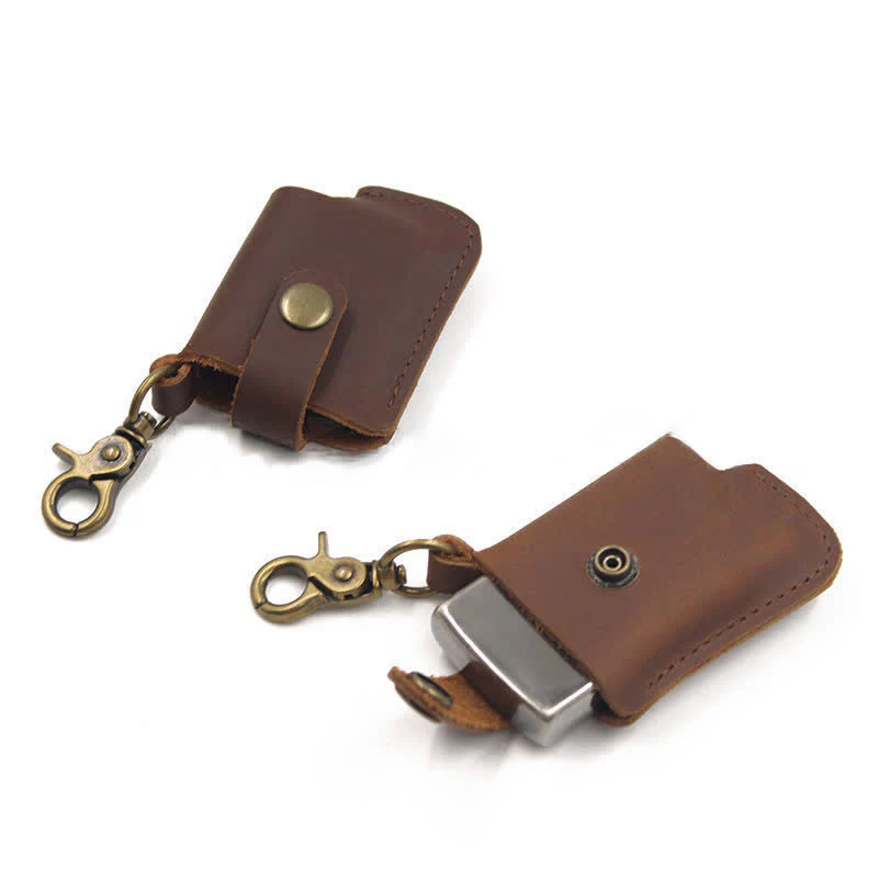 Vintage Waist Hanging Lighter Holder Leather Belt Bag - Image 8