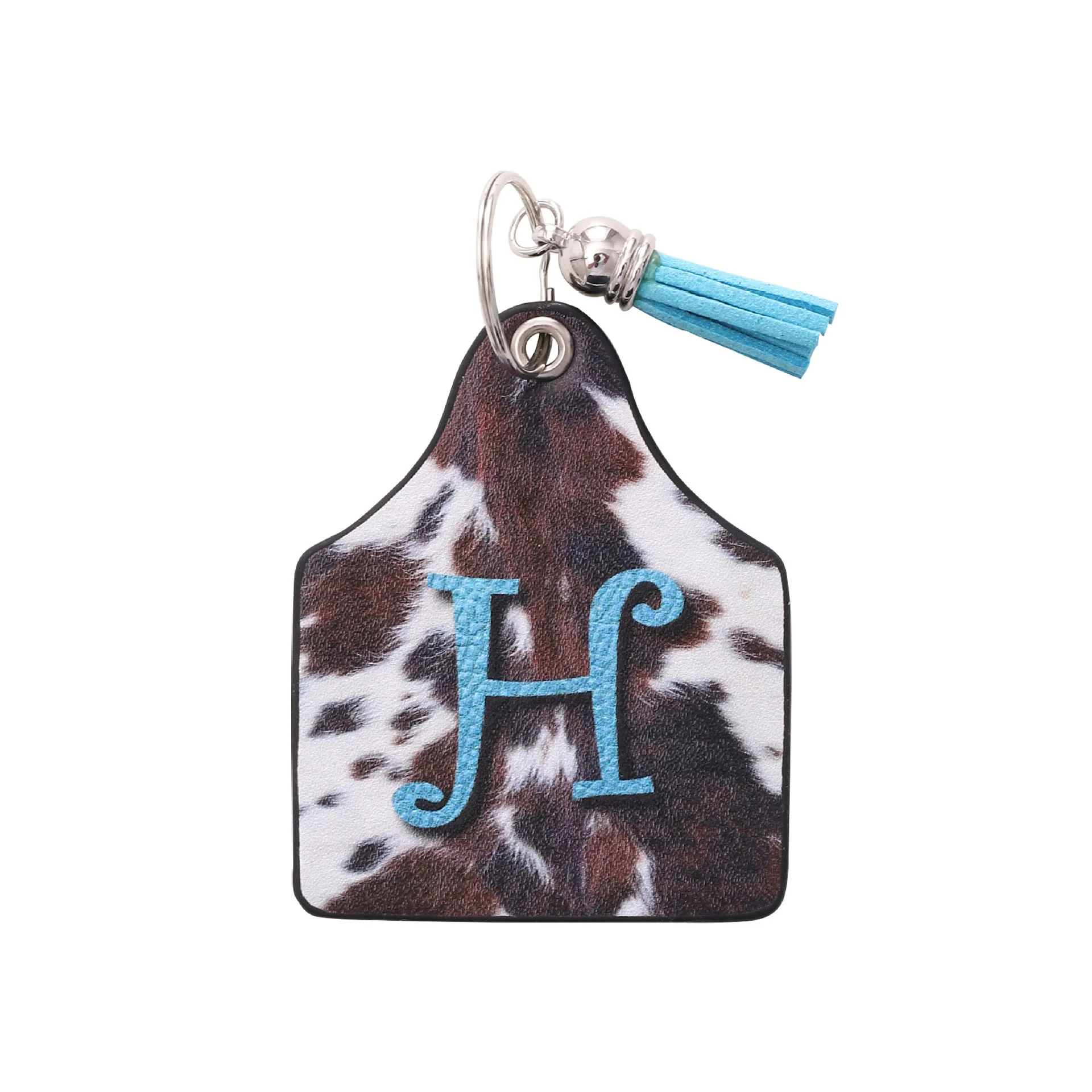 Vintage Western Farm Cow Pattern&Letter Printed Leather Keychain - Image 10