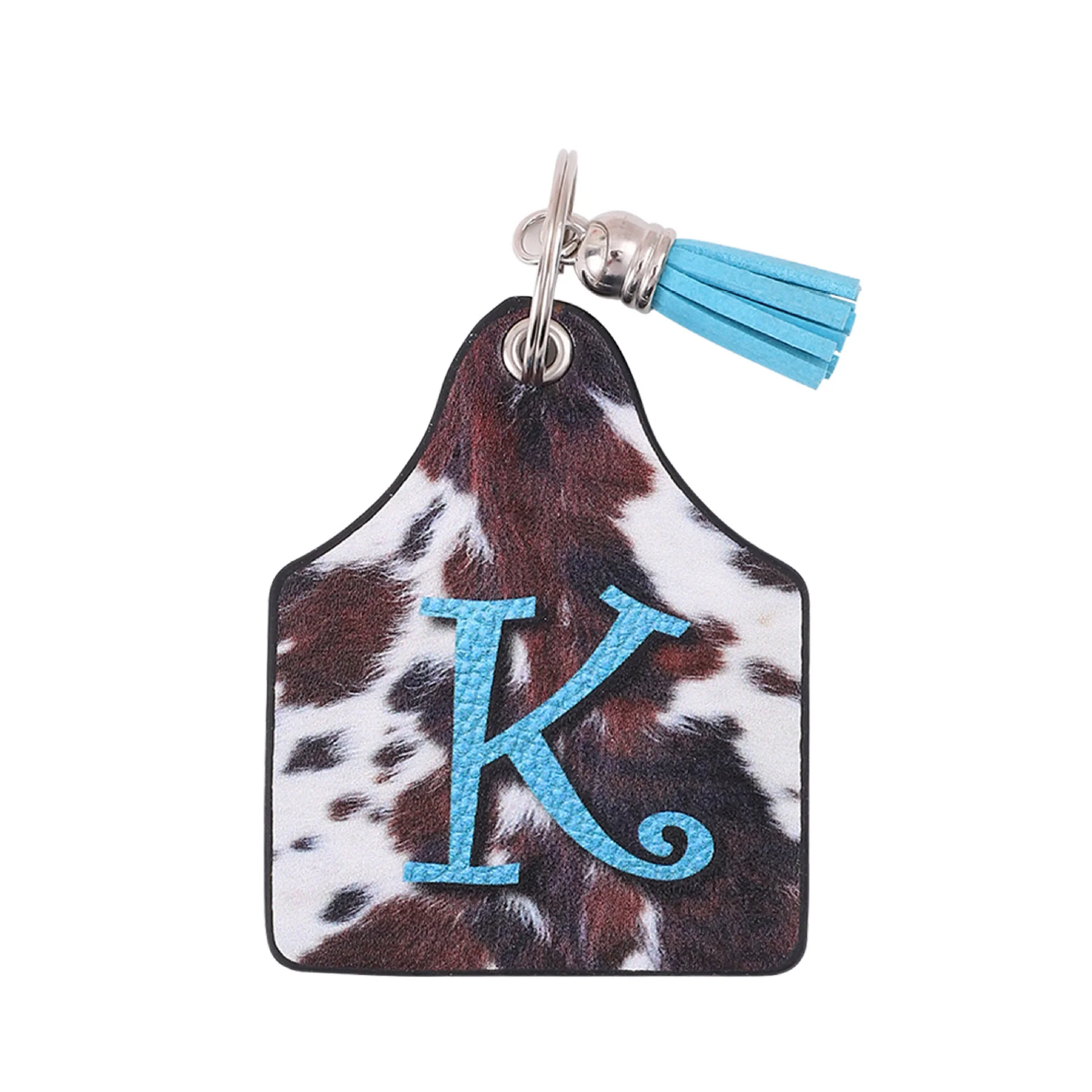 Vintage Western Farm Cow Pattern&Letter Printed Leather Keychain - Image 11