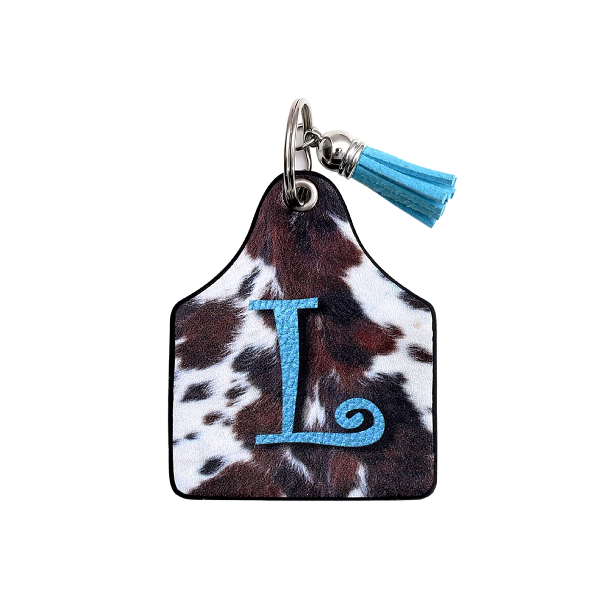Vintage Western Farm Cow Pattern&Letter Printed Leather Keychain - Image 12
