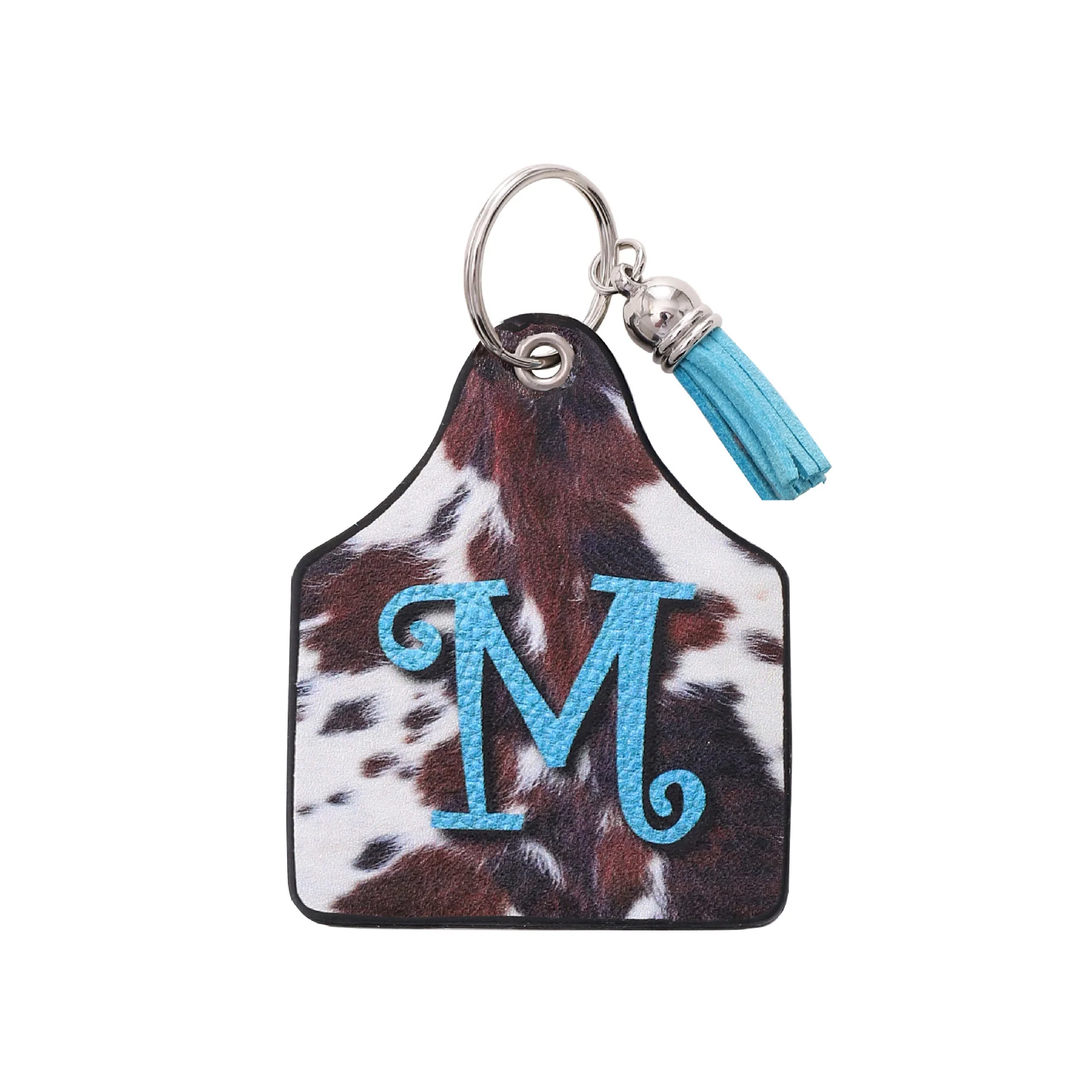 Vintage Western Farm Cow Pattern&Letter Printed Leather Keychain - Image 13