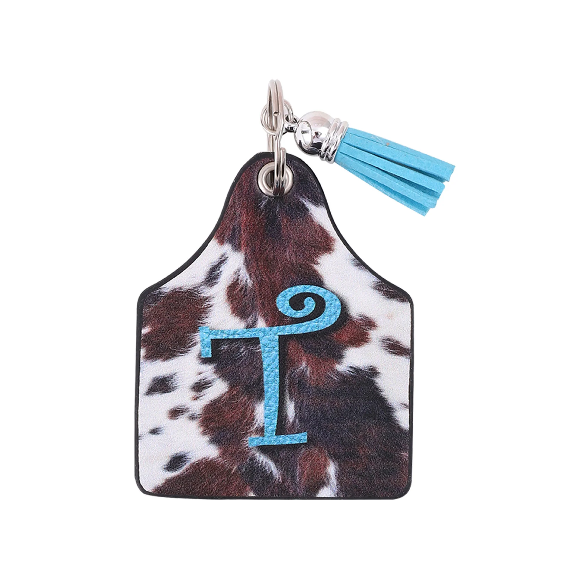 Vintage Western Farm Cow Pattern&Letter Printed Leather Keychain - Image 18