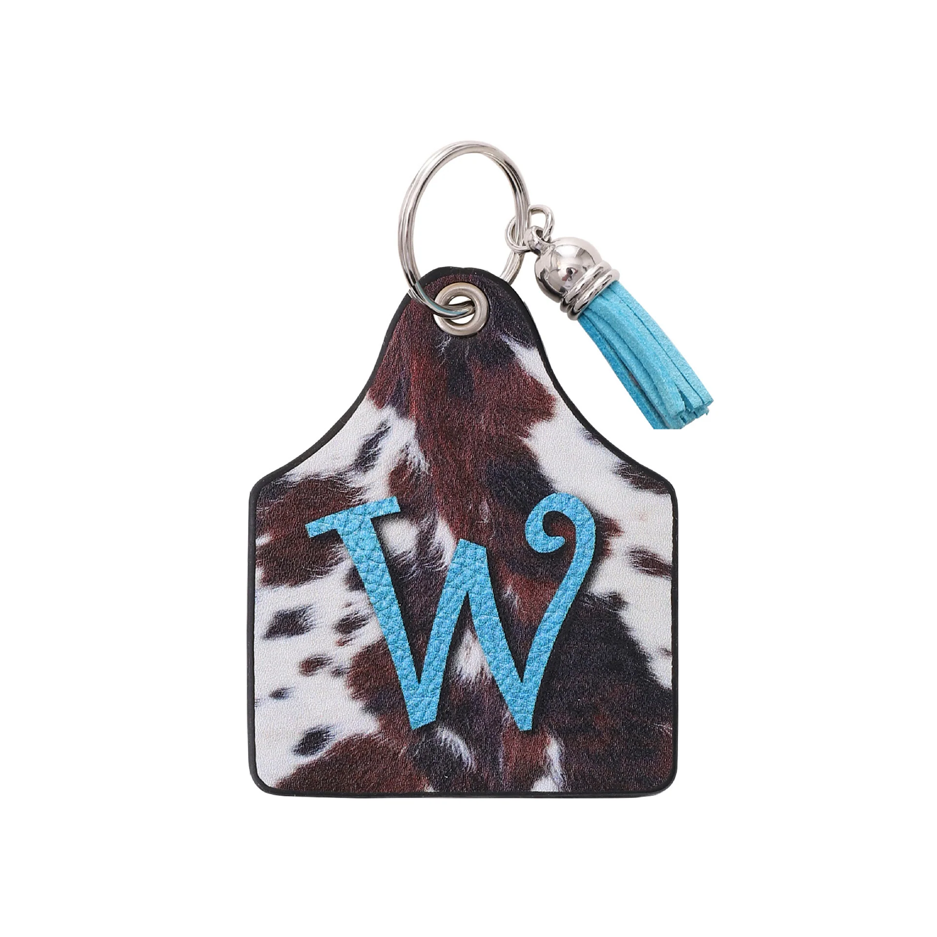 Vintage Western Farm Cow Pattern&Letter Printed Leather Keychain - Image 20