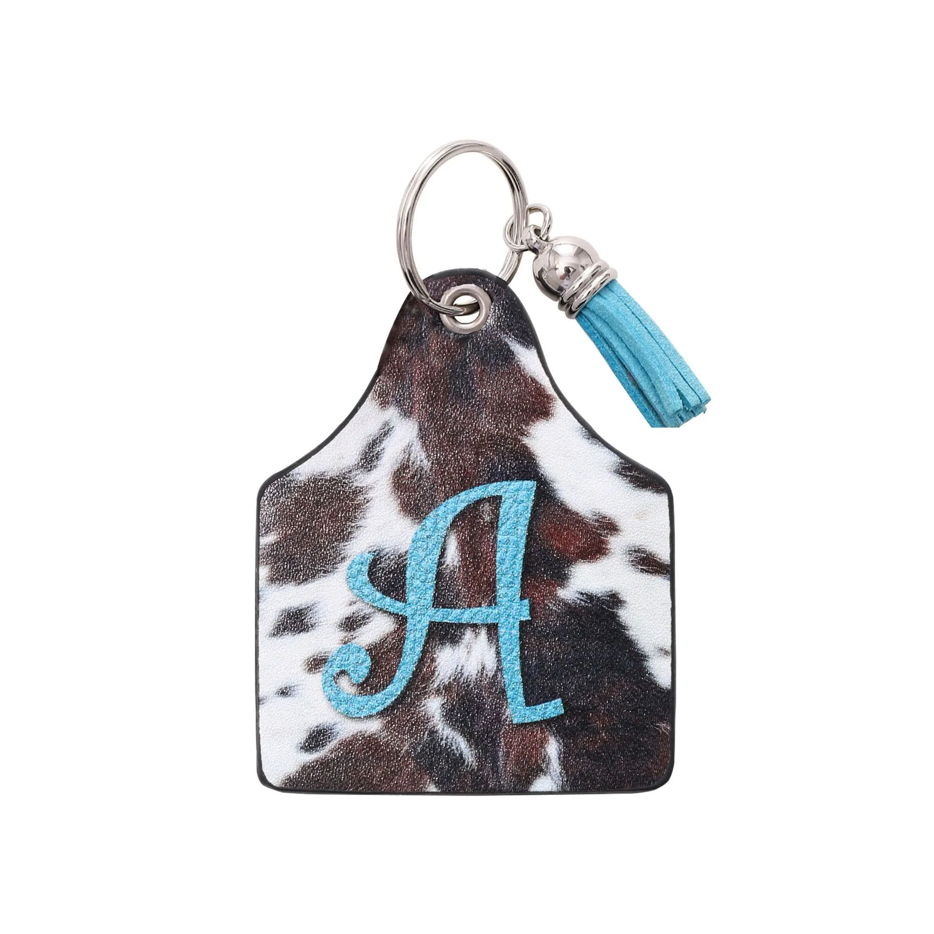 Vintage Western Farm Cow Pattern&Letter Printed Leather Keychain - Image 3