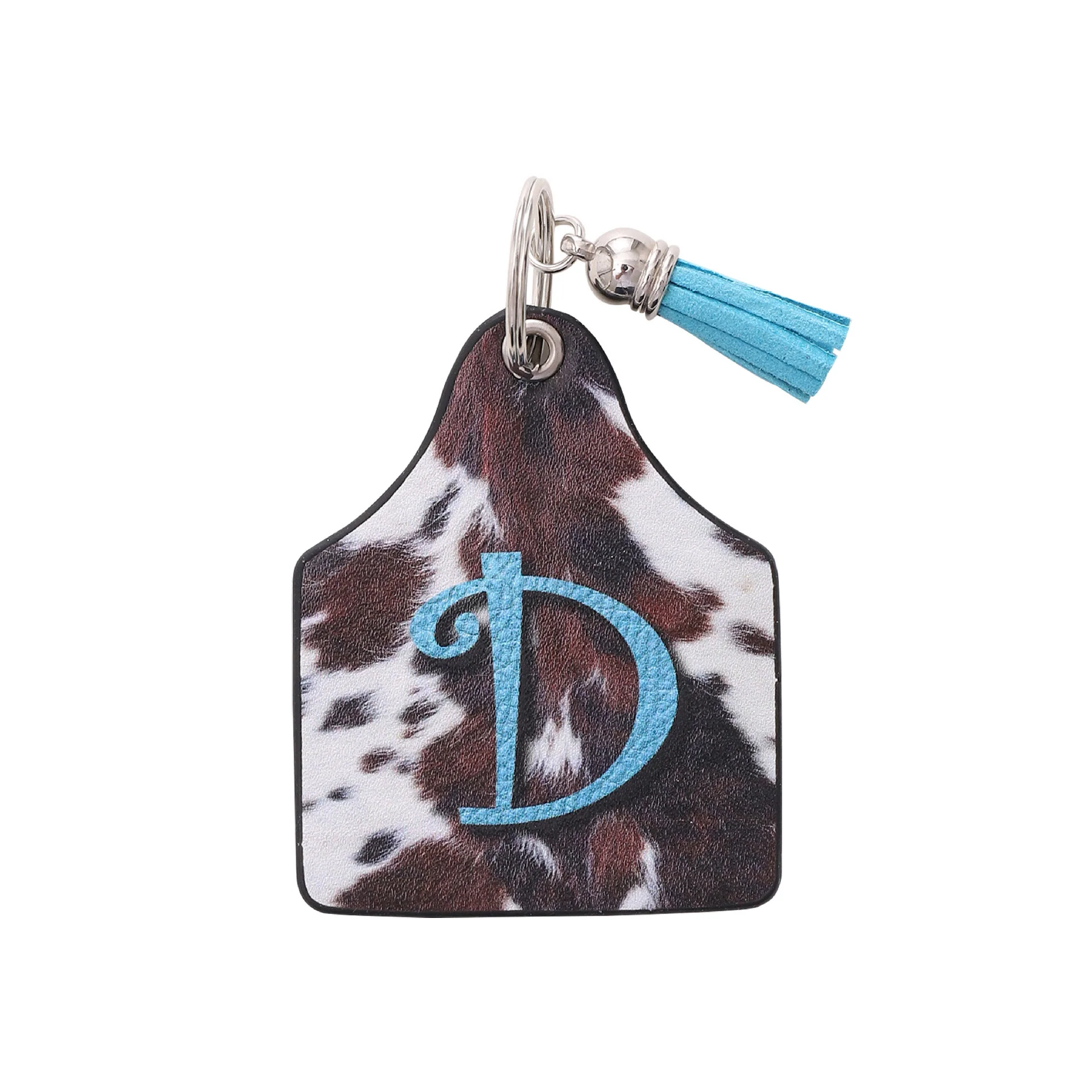 Vintage Western Farm Cow Pattern&Letter Printed Leather Keychain - Image 6