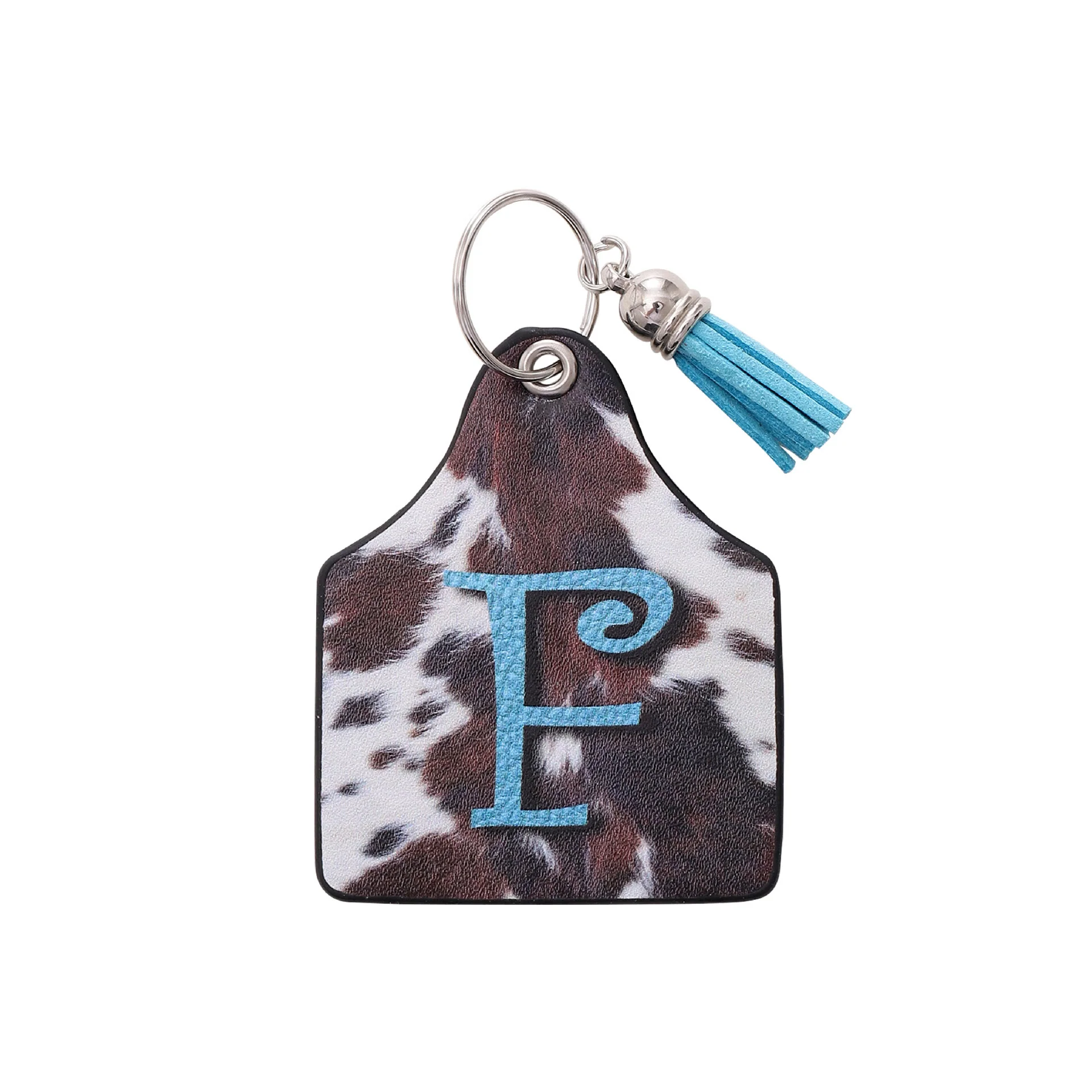 Vintage Western Farm Cow Pattern&Letter Printed Leather Keychain - Image 8