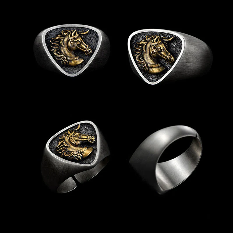 Vintage Western Style Exquisite 3D Horsehead Ring - Image 6