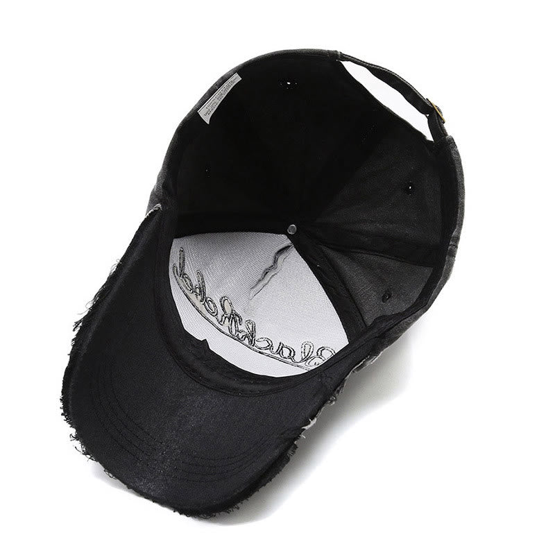 Vintage Western Style Worn-out Longhorned Bullhead Baseball Cap - Image 5