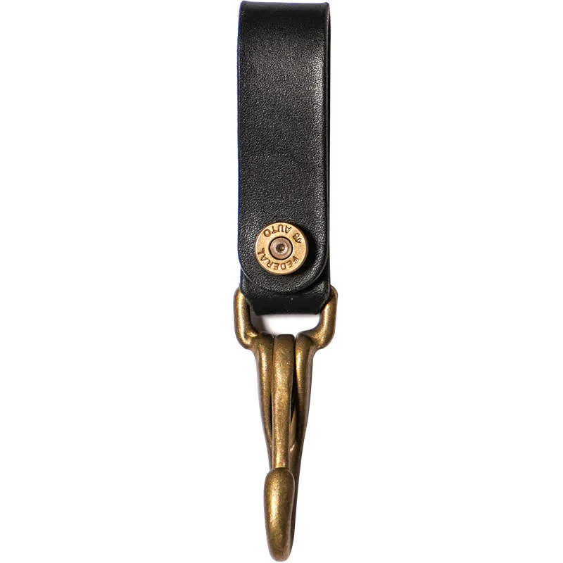 Waist Hanging Retro Genuine Leather Belt Loop Keychain - Image 3