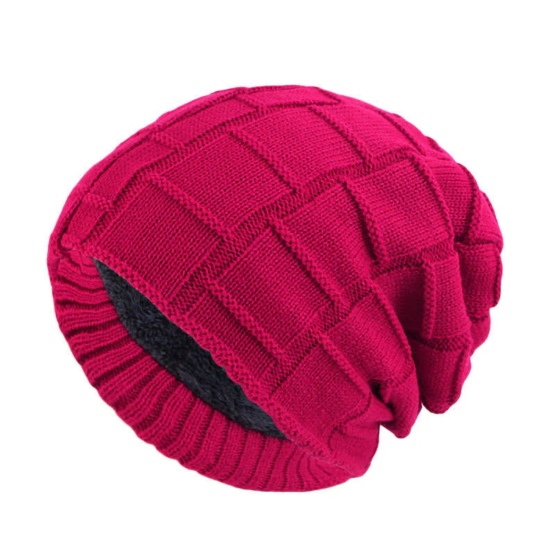 Warm Fur Lined Beanie Knitted Hat - Image 4