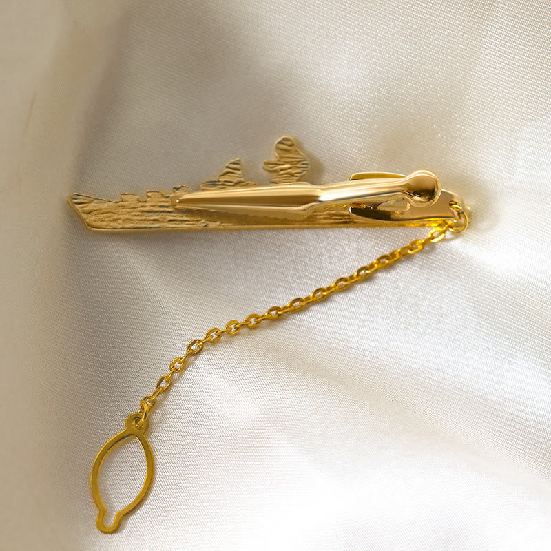 Warship Shape With Anchor Tie Clip For Suit - Image 2