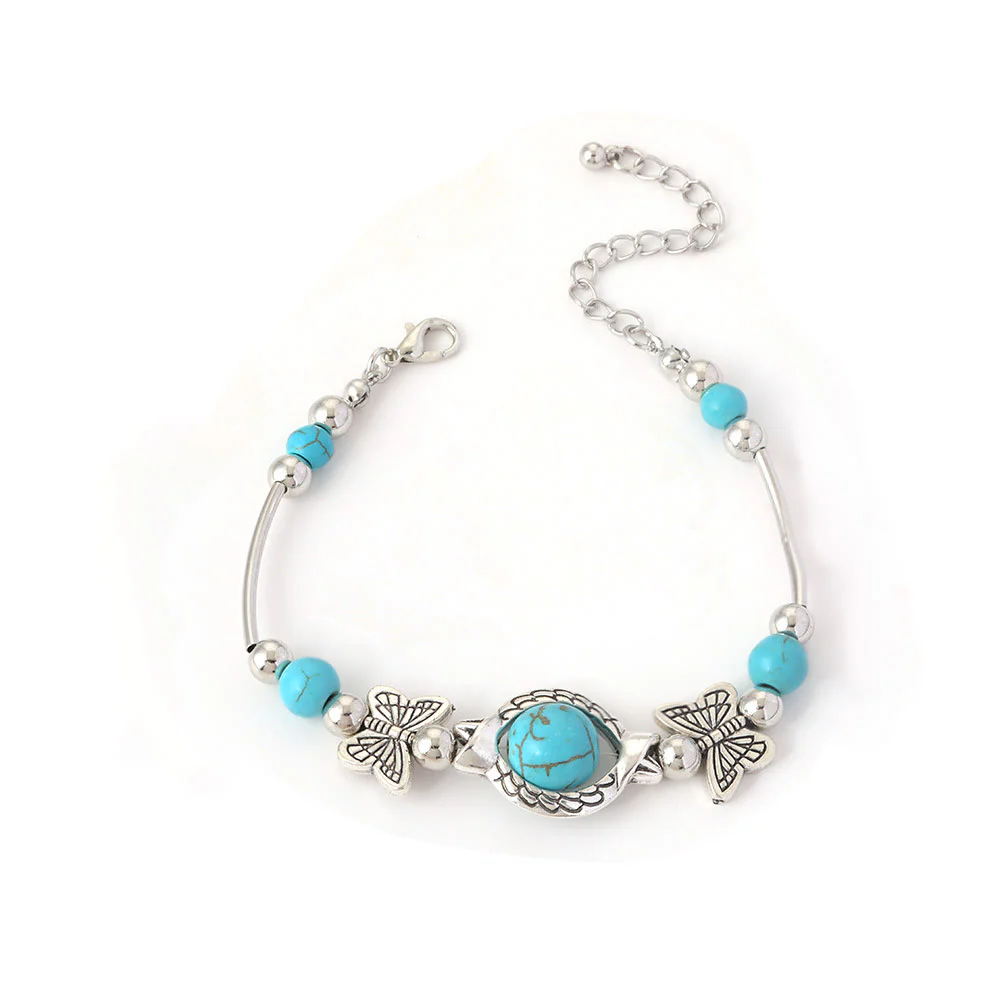 Western Boho Style Turquoise Butterfly Bracelet