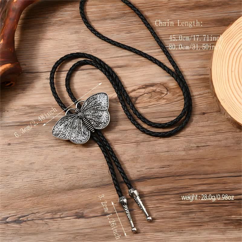 Western Butterfly Masquerade Costume Necklace Bolo Tie - Image 4