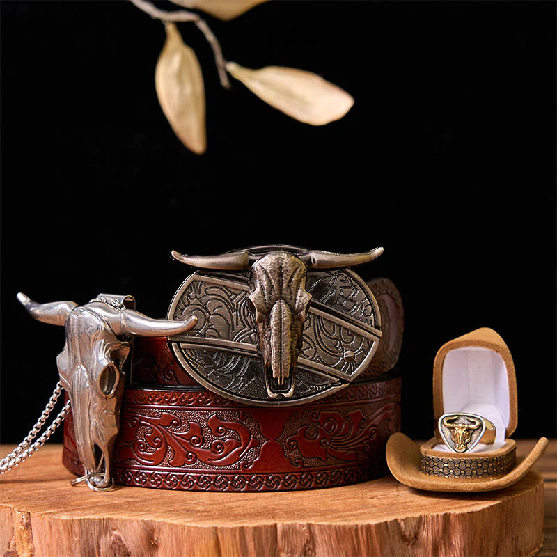 Western Cow DIY Hidden Knife Belt Buckle With Bull Ring Bundle Set - Image 10