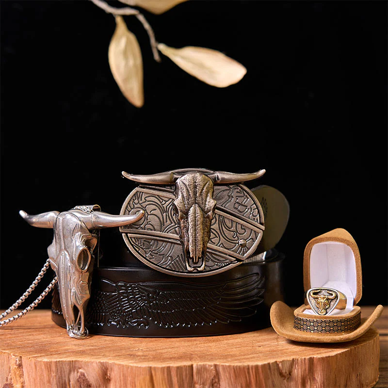 Western Cow DIY Hidden Knife Belt Buckle With Bull Ring Bundle Set - Image 6