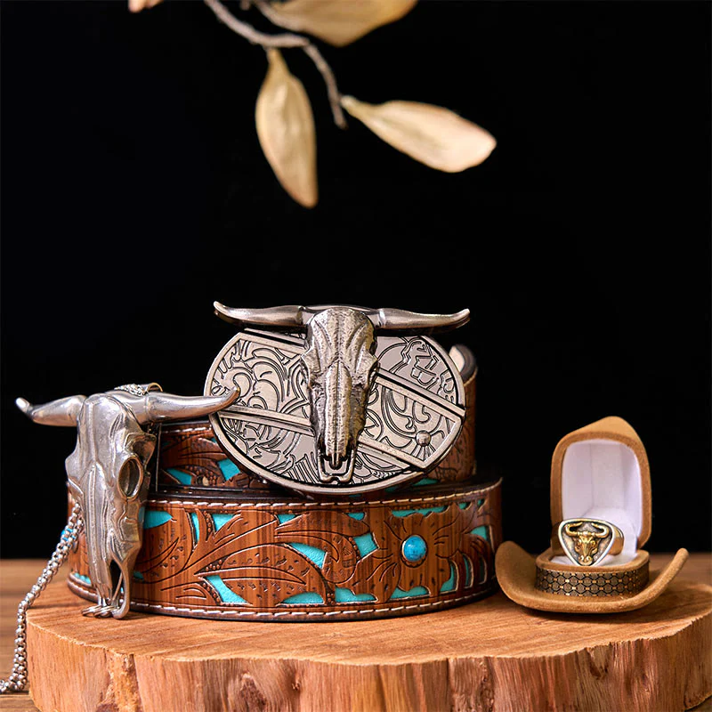 Western Cow DIY Hidden Knife Belt Buckle With Bull Ring Bundle Set - Image 7