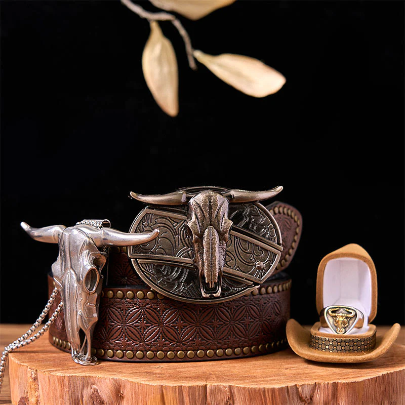 Western Cow DIY Hidden Knife Belt Buckle With Bull Ring Bundle Set - Image 8