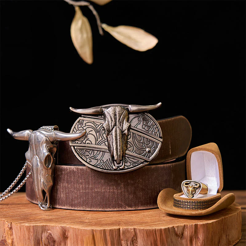 Western Cow DIY Hidden Knife Belt Buckle With Bull Ring Bundle Set - Image 9