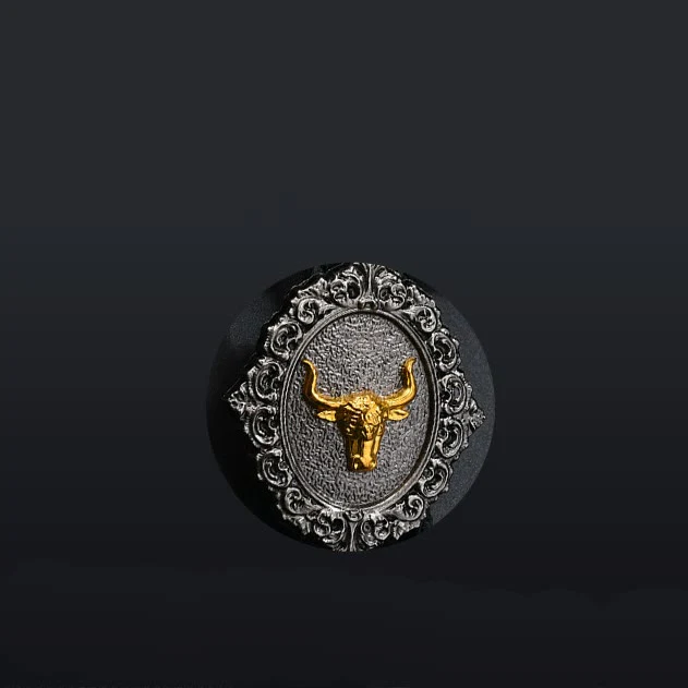 Western Cowboy Gold Longhorn's Head Bolo Tie - Image 3