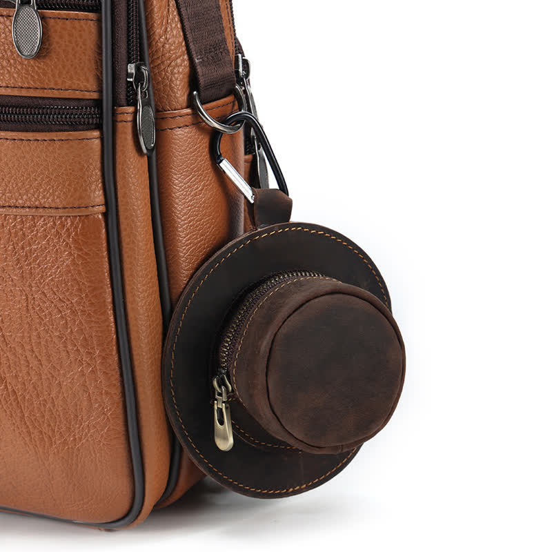 Western Cowboy Hat Shape Retro Coin Leather Bag - Image 2