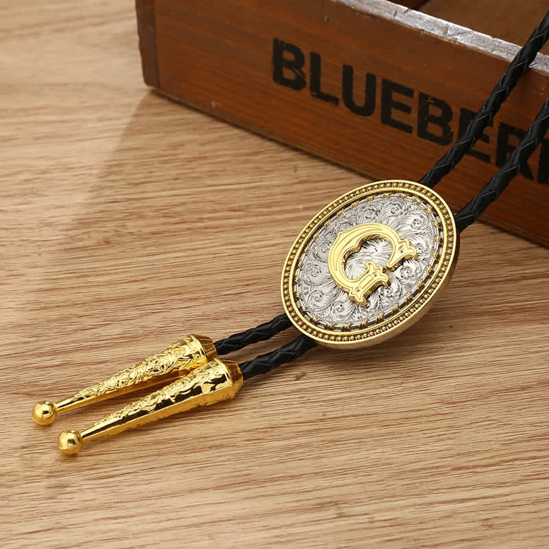 Western Cowboy Shirt Accessory Alphabet A To Z Bolo Tie - Image 11
