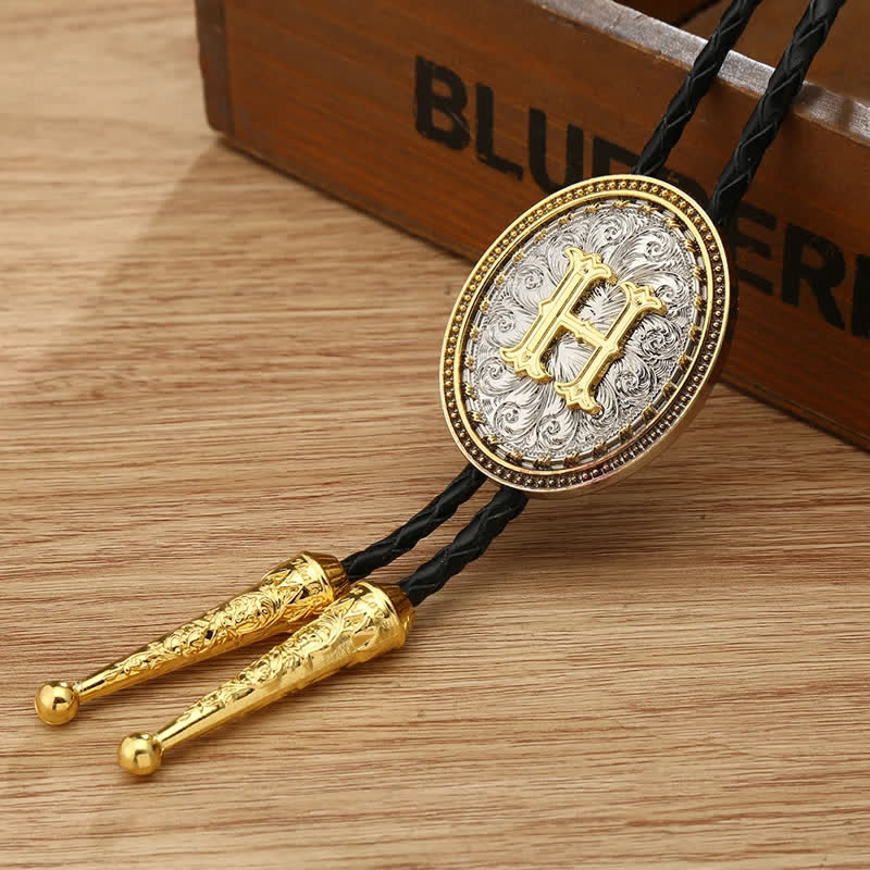 Western Cowboy Shirt Accessory Alphabet A To Z Bolo Tie - Image 12