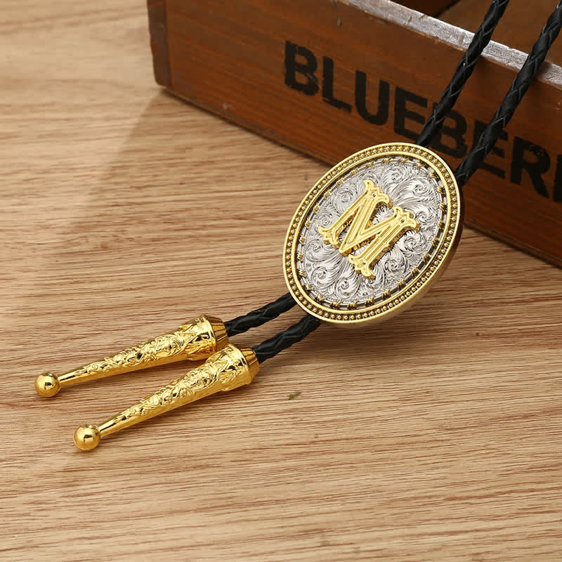 Western Cowboy Shirt Accessory Alphabet A To Z Bolo Tie - Image 17