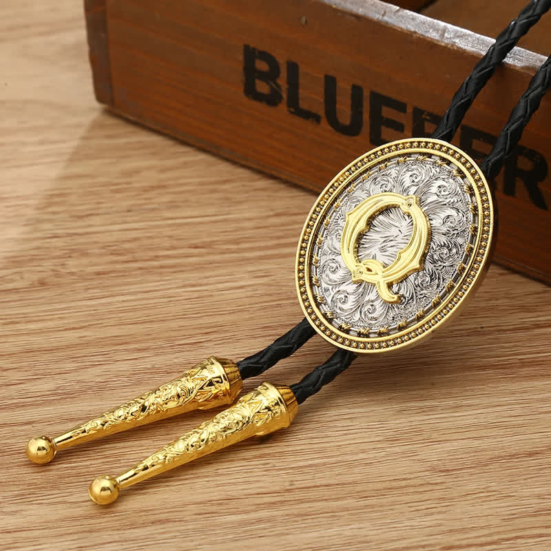 Western Cowboy Shirt Accessory Alphabet A To Z Bolo Tie - Image 21