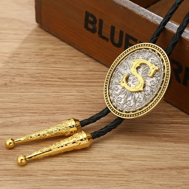 Western Cowboy Shirt Accessory Alphabet A To Z Bolo Tie - Image 23