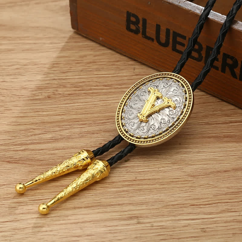 Western Cowboy Shirt Accessory Alphabet A To Z Bolo Tie - Image 26