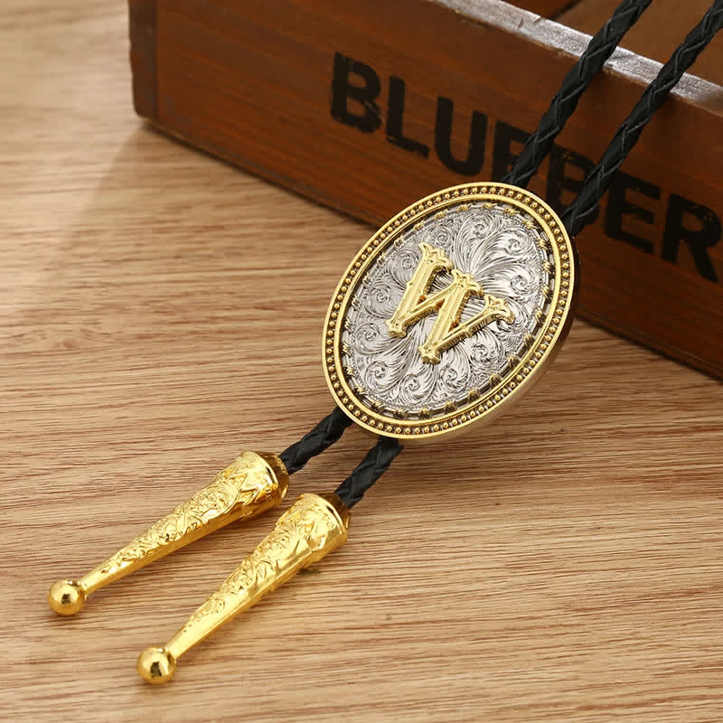 Western Cowboy Shirt Accessory Alphabet A To Z Bolo Tie - Image 27