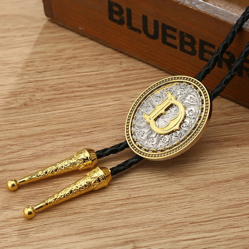 Western Cowboy Shirt Accessory Alphabet A To Z Bolo Tie - Image 8