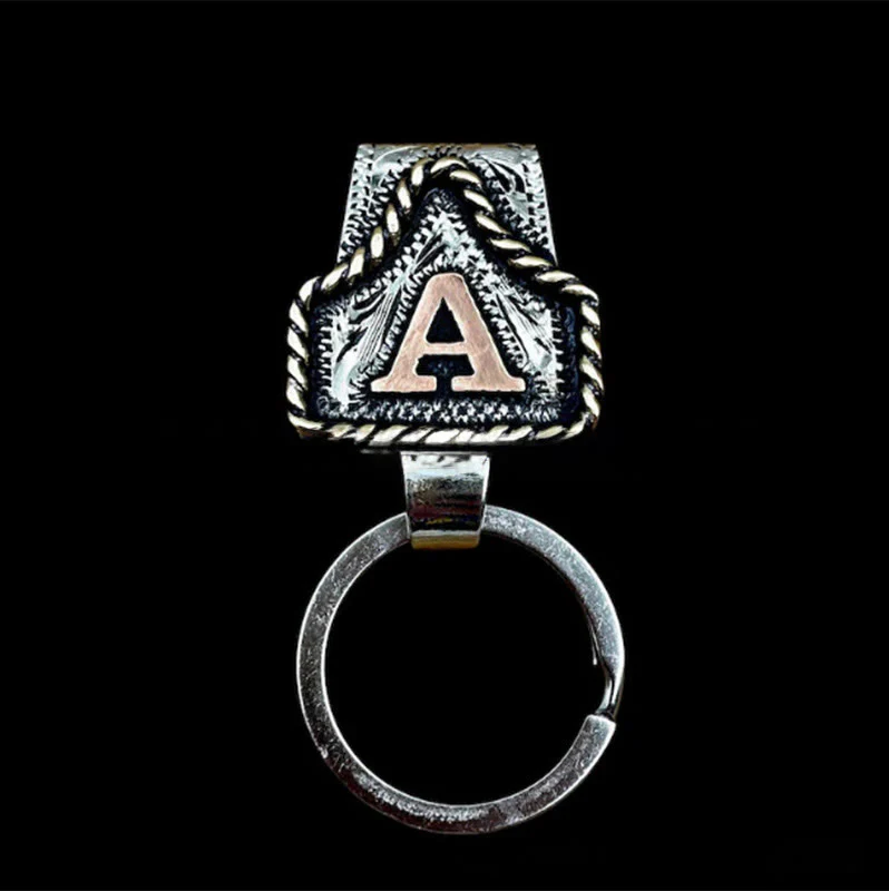 Western Cowboy Style Retro Letter Metal Keychain