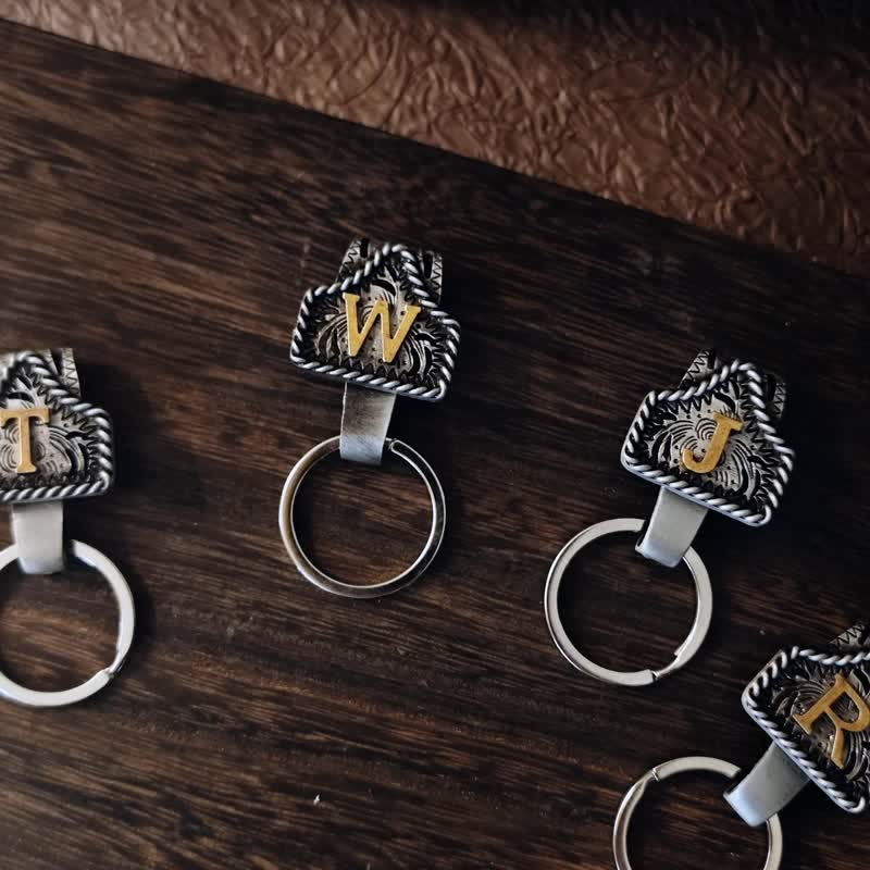 Western Cowboy Style Retro Letter Metal Keychain - Image 2