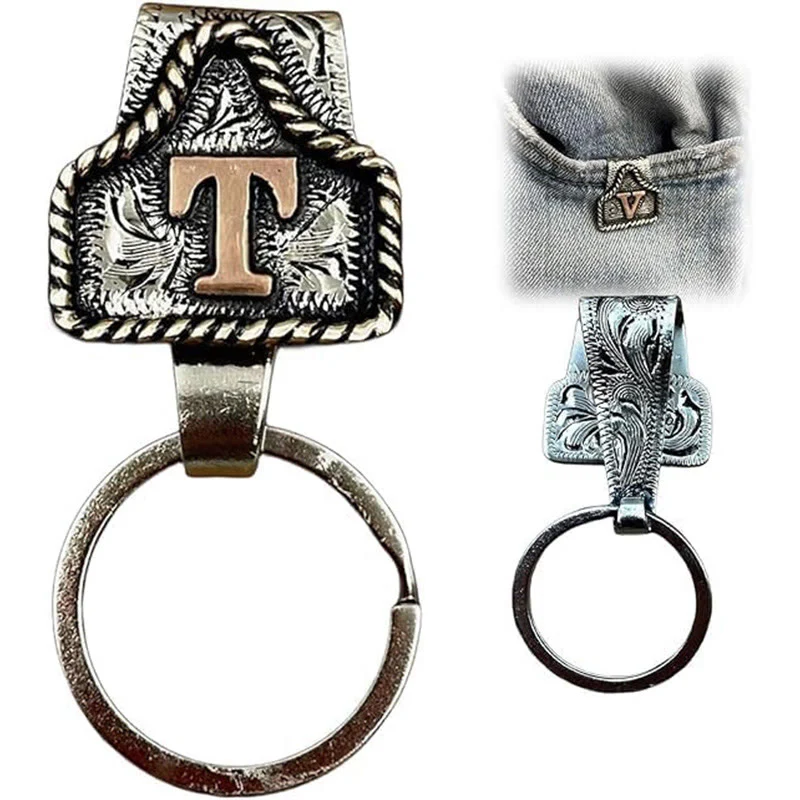Western Cowboy Style Retro Letter Metal Keychain - Image 23