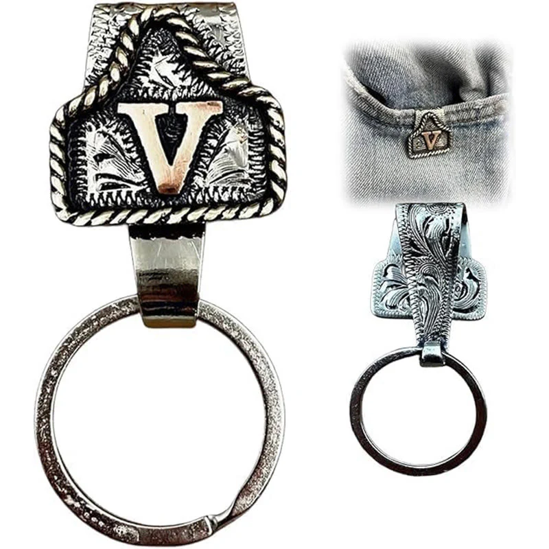 Western Cowboy Style Retro Letter Metal Keychain - Image 25