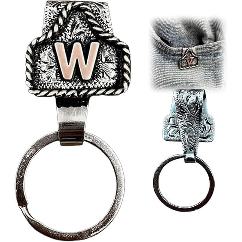 Western Cowboy Style Retro Letter Metal Keychain - Image 26