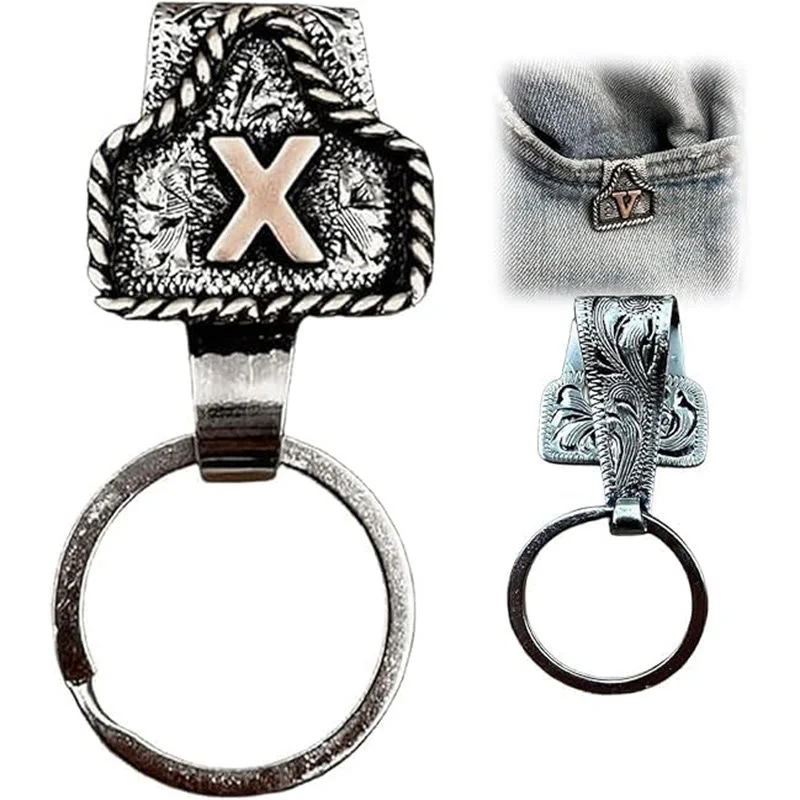 Western Cowboy Style Retro Letter Metal Keychain - Image 27