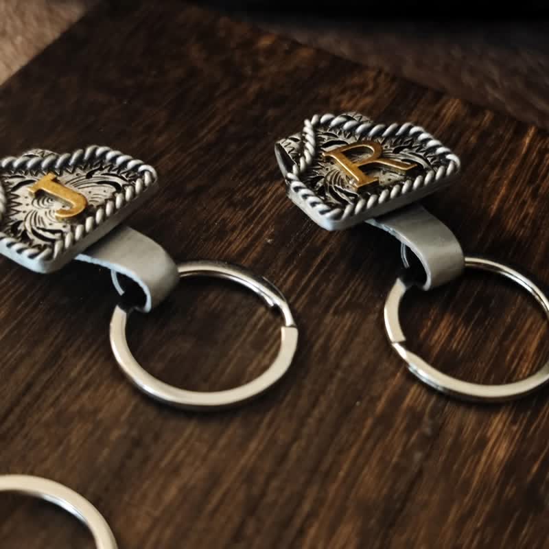 Western Cowboy Style Retro Letter Metal Keychain - Image 4