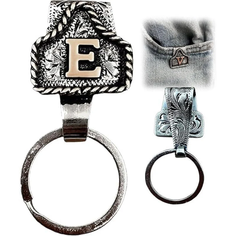 Western Cowboy Style Retro Letter Metal Keychain - Image 9