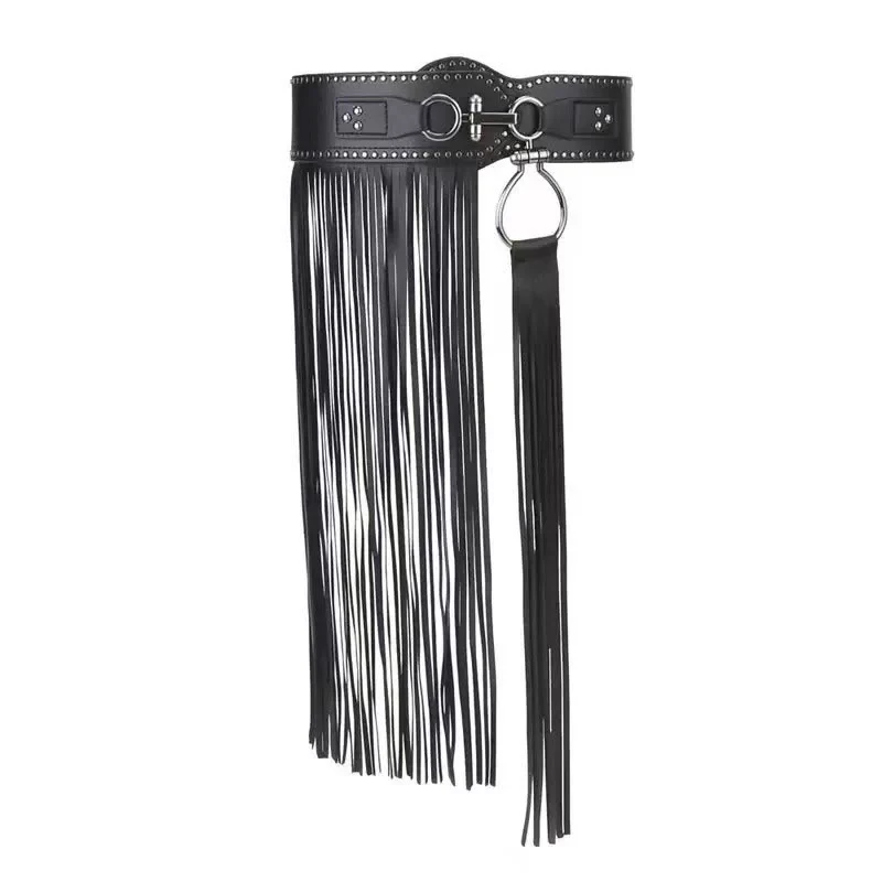 Western Cowboy Women's Hippie Tassel Leather Corset Belt - Image 7