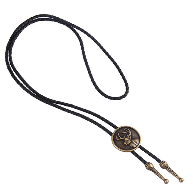 Western Deer Head Cowboy Rodeo Bolo Tie - Image 5